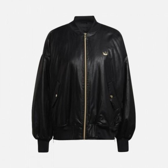 Vintage retro adidas faux leather oversized jacket coat bomber varsity - Picture 5 of 8